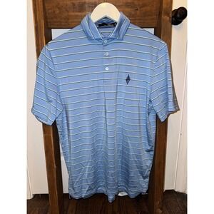 RLX‎ Polo Ralph Lauren Men's Blue Striped Golf Polo Shirt Size M